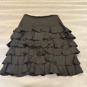 Cottonade Elegant Black Ruffled Skirt.